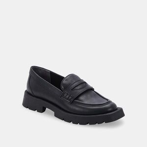 Dolce Vita Black Elias Leather Square Toe Lug Sole Loafers - Size 6.5 - EUC